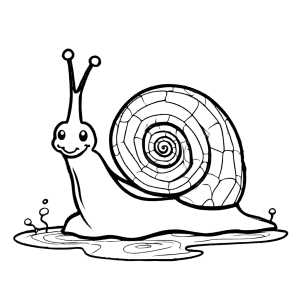 Snail coloring page with slime trail Coloring Page