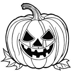 Spooky pumpkin coloring page for Halloween coloring page