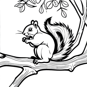 Squirrel outline coloring page