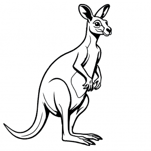 Kangaroo standing on hind legs coloring page