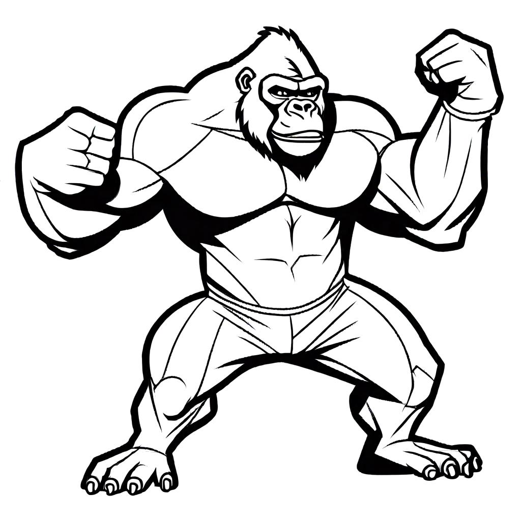 Muscular superhero gorilla