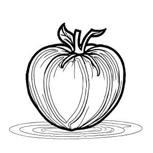 Heart pattern tomato for coloring