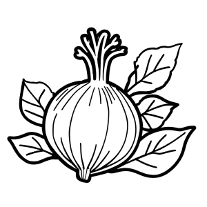 Turnip with leaves outlined coloring page