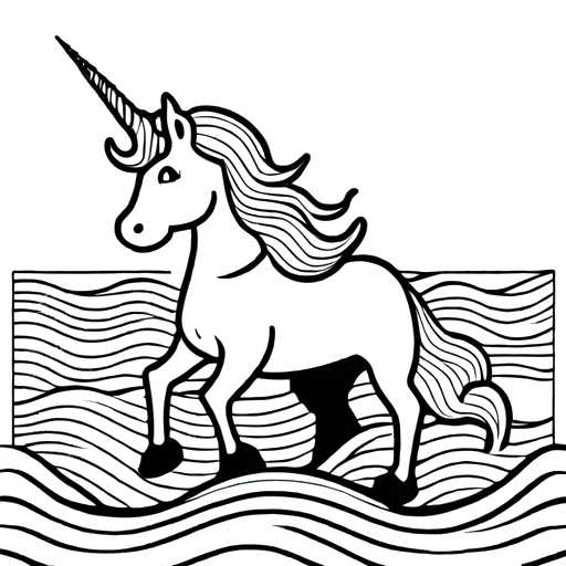 Ocean themed unicorn coloring sheet