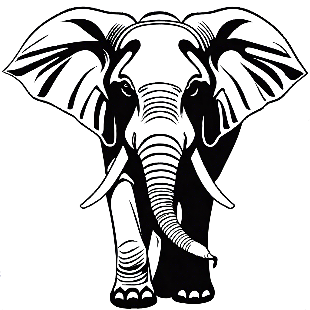 Walking elephant coloring page