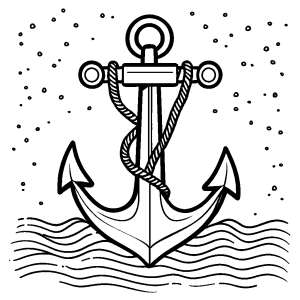 Anchor with hope banner coloring page