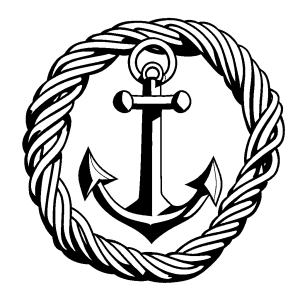 Anchor and rope coloring page