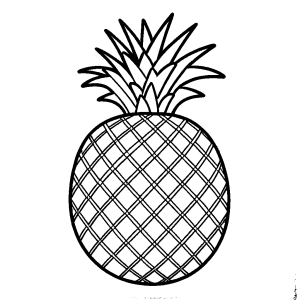Pineapple with checkered pattern coloring page