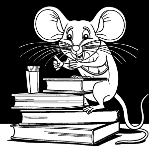 Curious mouse reaching for cheese coloring page