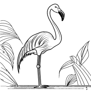 Graceful Flamingo Coloring Page