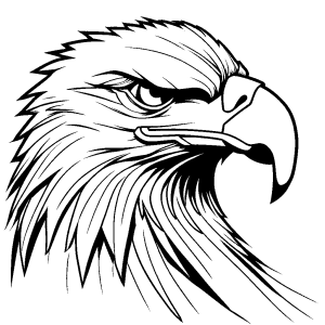 Fierce eagle head coloring page