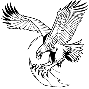 Eagle with talons extended coloring page