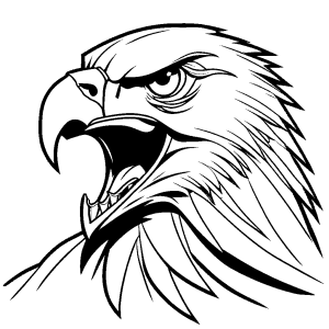 Fierce eagle with sharp claws and beak coloring page