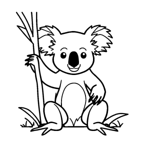 Waving koala coloring page