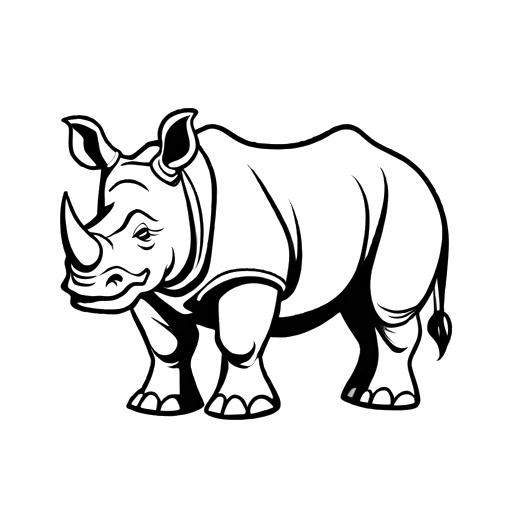 Cheerful and joyful rhinoceros for coloring fun