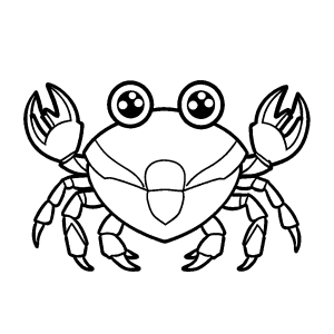 Crab illustration with heart-shaped shell