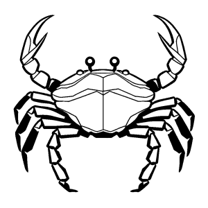 Simple crab with big pincers
