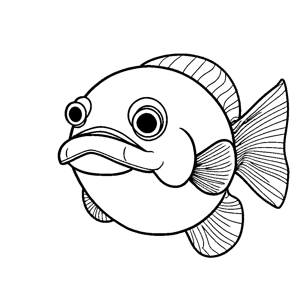 Simple Blobfish illustration for coloring