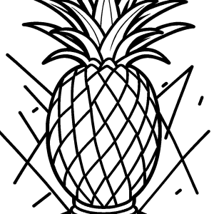 Pineapple with crisscross pattern coloring page