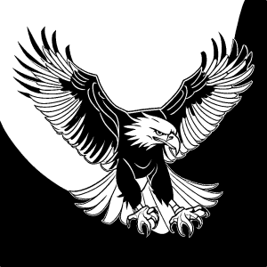 Eagle in proud stance coloring page