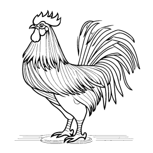 Rooster outline standing on one leg