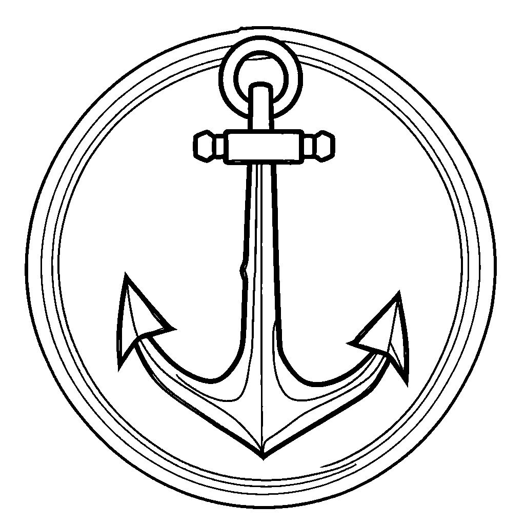 Anchor outline coloring page