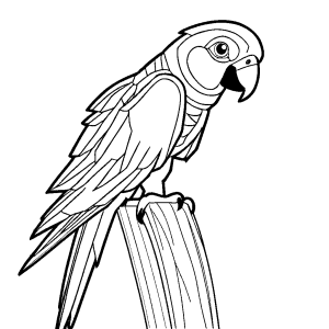 Basic Grey parrot drawing with clean outlines