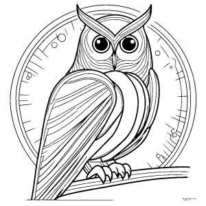 Owl outline coloring page