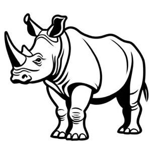 Rhinoceros outline drawing for coloring page