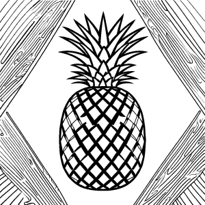 Sliced pineapple with symmetrical patterns coloring page