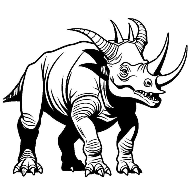 Triceratops dinosaur coloring page Lulu Pages