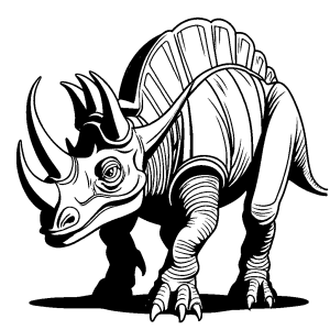 Triceratops dinosaur outline drawing for kids