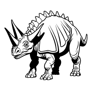 Triceratops outline coloring page for children