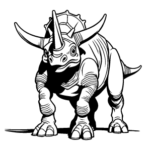Dinosaur coloring page with Triceratops illustration