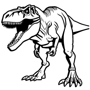 Clear outline of Tyrannosaurus Rex for children to color