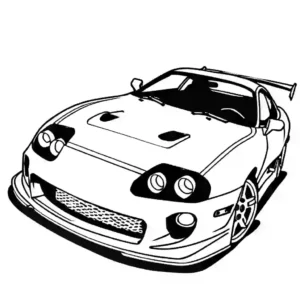 2004 Toyota Supra - GT2 car drawing for coloring page