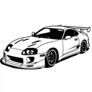 2004 Toyota Supra - GT2 car illustration coloring page