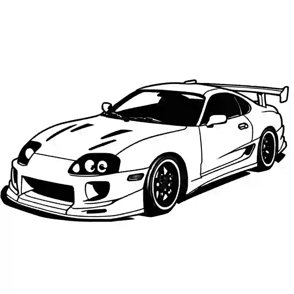 2004 Toyota Supra - GT2 car illustration coloring page