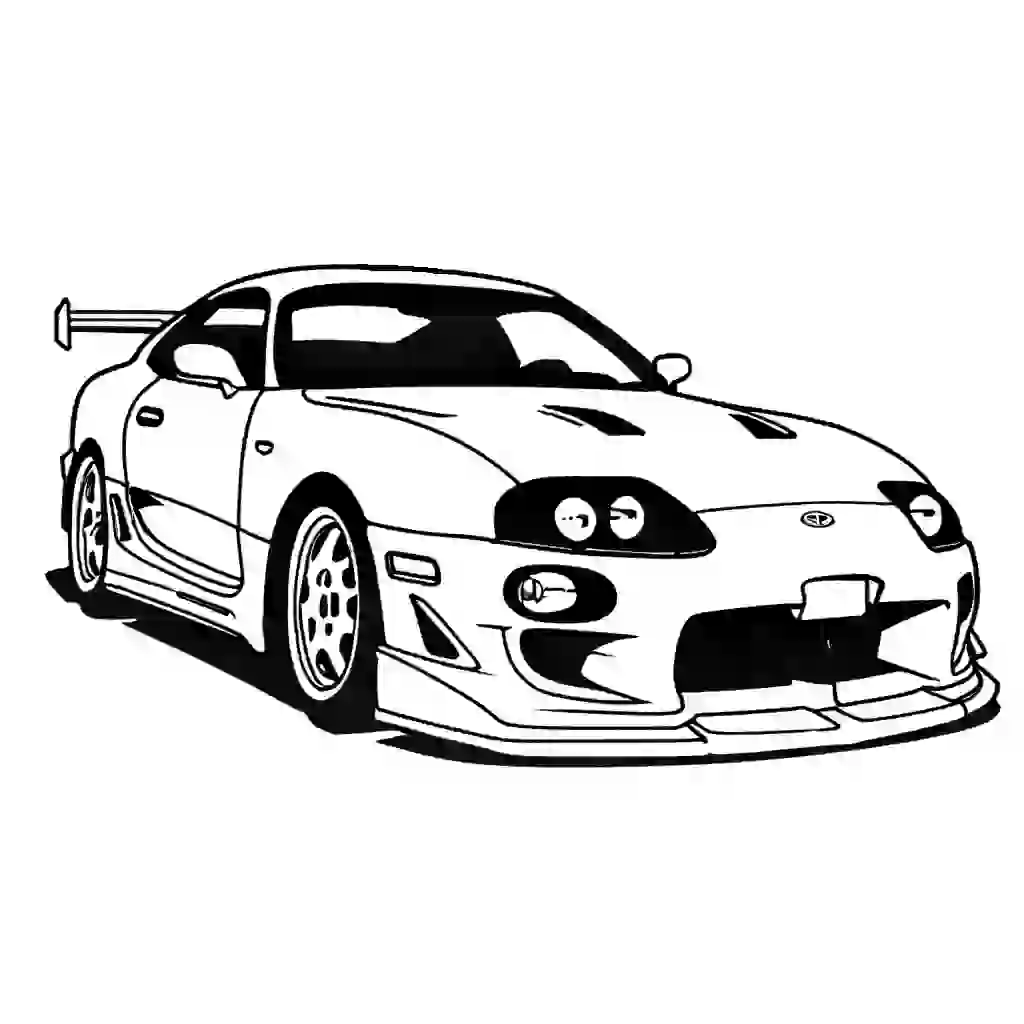 2004 toyota supra - gt2 uncolored illustration coloring page Lulu Pages