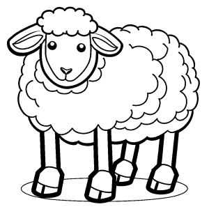 Cartoon sheep coloring page