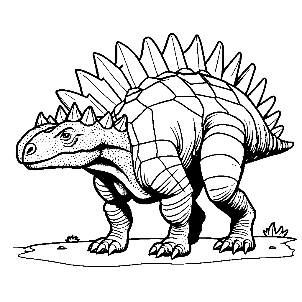 Ankylosaurus Dinosaur Coloring Page Lulu Pages