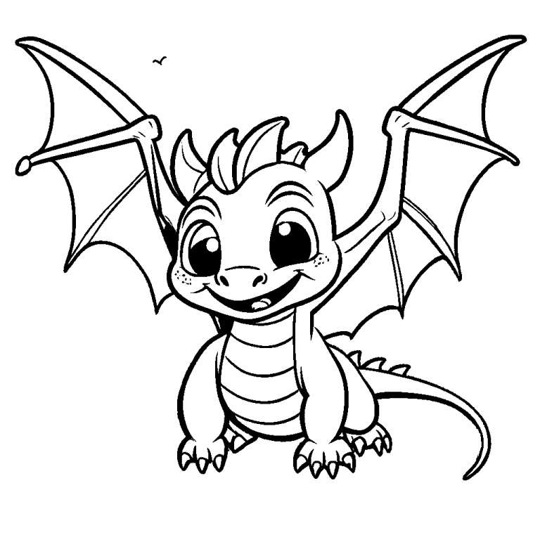 Baby dragon coloring page Lulu Pages