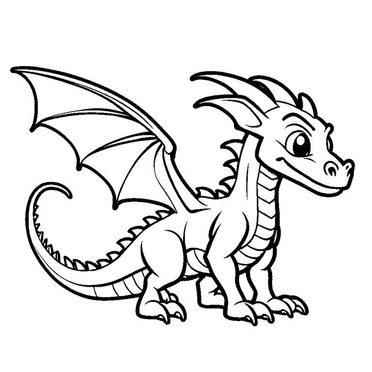 Basic baby dragon artwork coloring page Lulu Pages