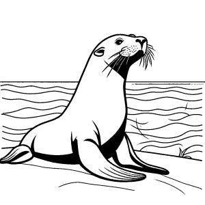 Basic Sea Lion outline coloring page