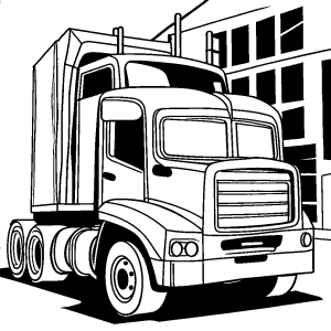 Simple truck outline coloring page