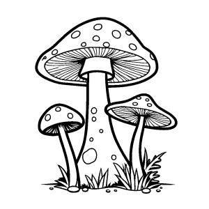 Simple and clean Mushroom line art coloring page