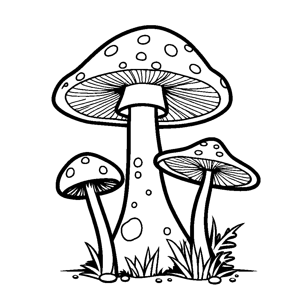 big mushroom coloring page Lulu Pages