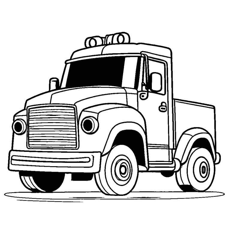 Cartoon truck coloring page Lulu Pages