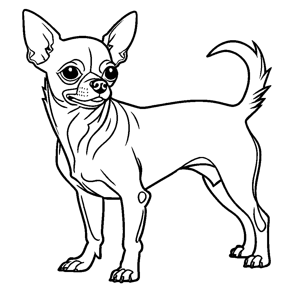 Chihuahua standing on all fours coloring page