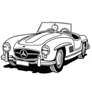 Detailed classic Mercedes-Benz Typ S - 680 S line art coloring page
